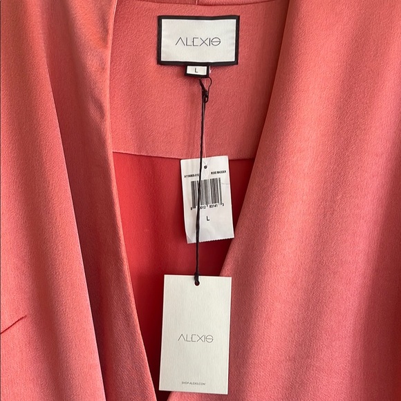 Alexis Pink Flare Jumpsuit with Elegant V Neck - Picture 2 of 3